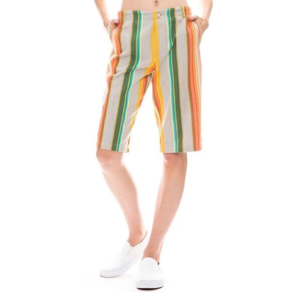 Le Superbe Satillo Bermuda Short Multi Serape Stripe NWOT Size 2 - Picture 1 of 7